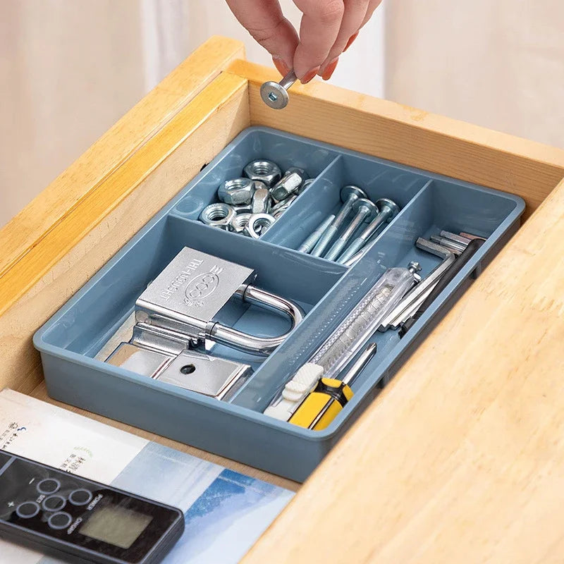 Desk Drawer Organizer Desk Sundries Stationery Storage Box Bin Cosmetics Makeup Organizer Home Office Drawer Divider Container