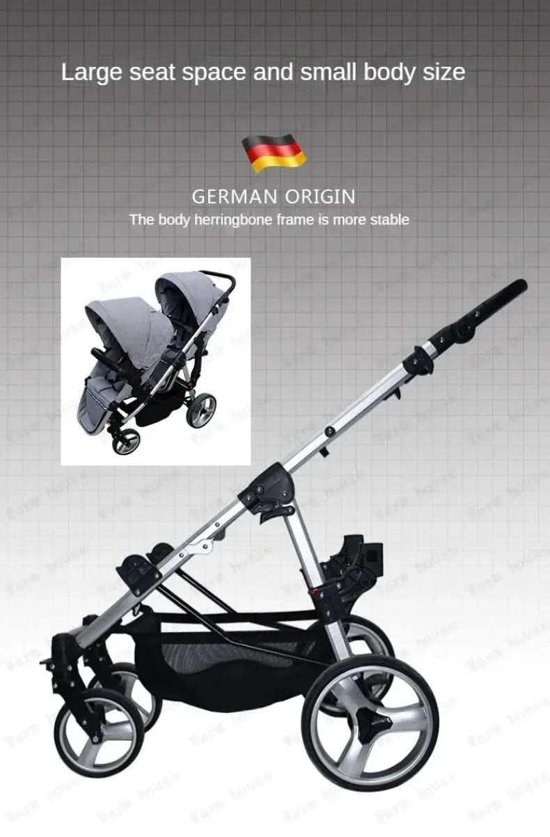 Twin Baby Stroller  Foldable, Two-way  Multifunctional Twin Baby Stroller,High View Baby Stroller Adjustable Armrests