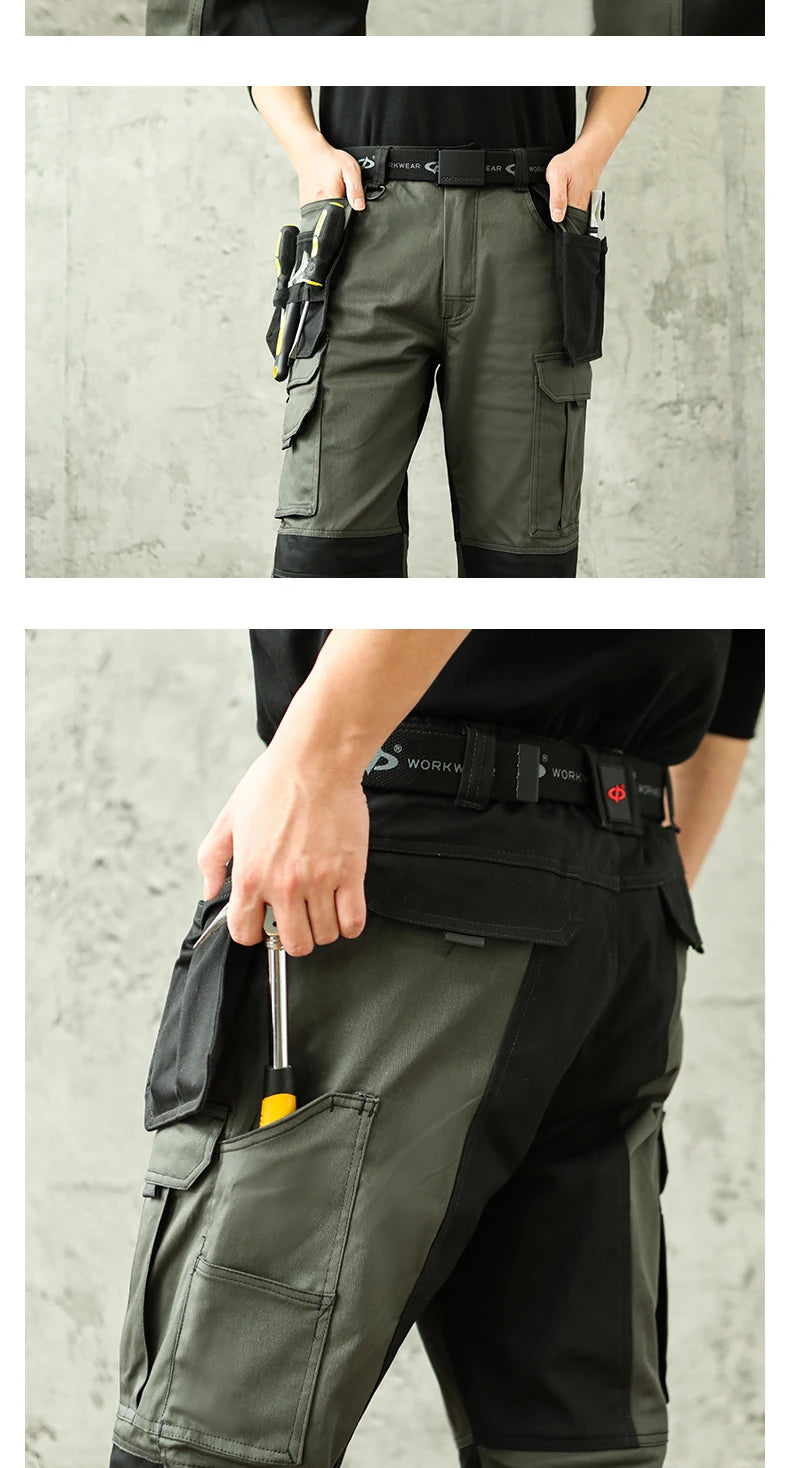 Work Pants For Men Multifunctional Work Trousers Workwear Pants With Reflective Tapes