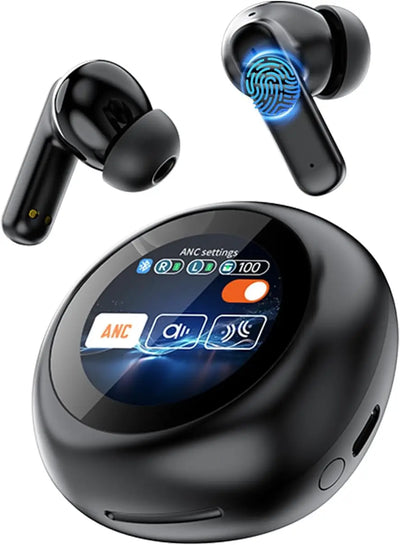 Wireless Earbuds, Touch Screen Bluetooth 5.4 Ear Buds, ACN/ENC Noise Cancelling Earphones, IPX45, In-Ear HiFi Sound Stereo