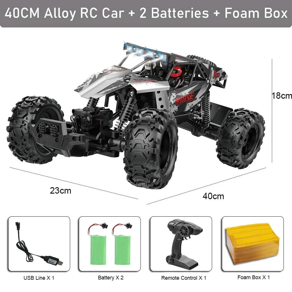 1:10 4WD RC Car With Led Lights Remote Control Cars Buggy Off Road 4x4 Radio Control Alloy Trucks Boys Toys for Chil