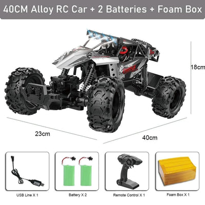 1:10 4WD RC Car With Led Lights Remote Control Cars Buggy Off Road 4x4 Radio Control Alloy Trucks Boys Toys for Chil