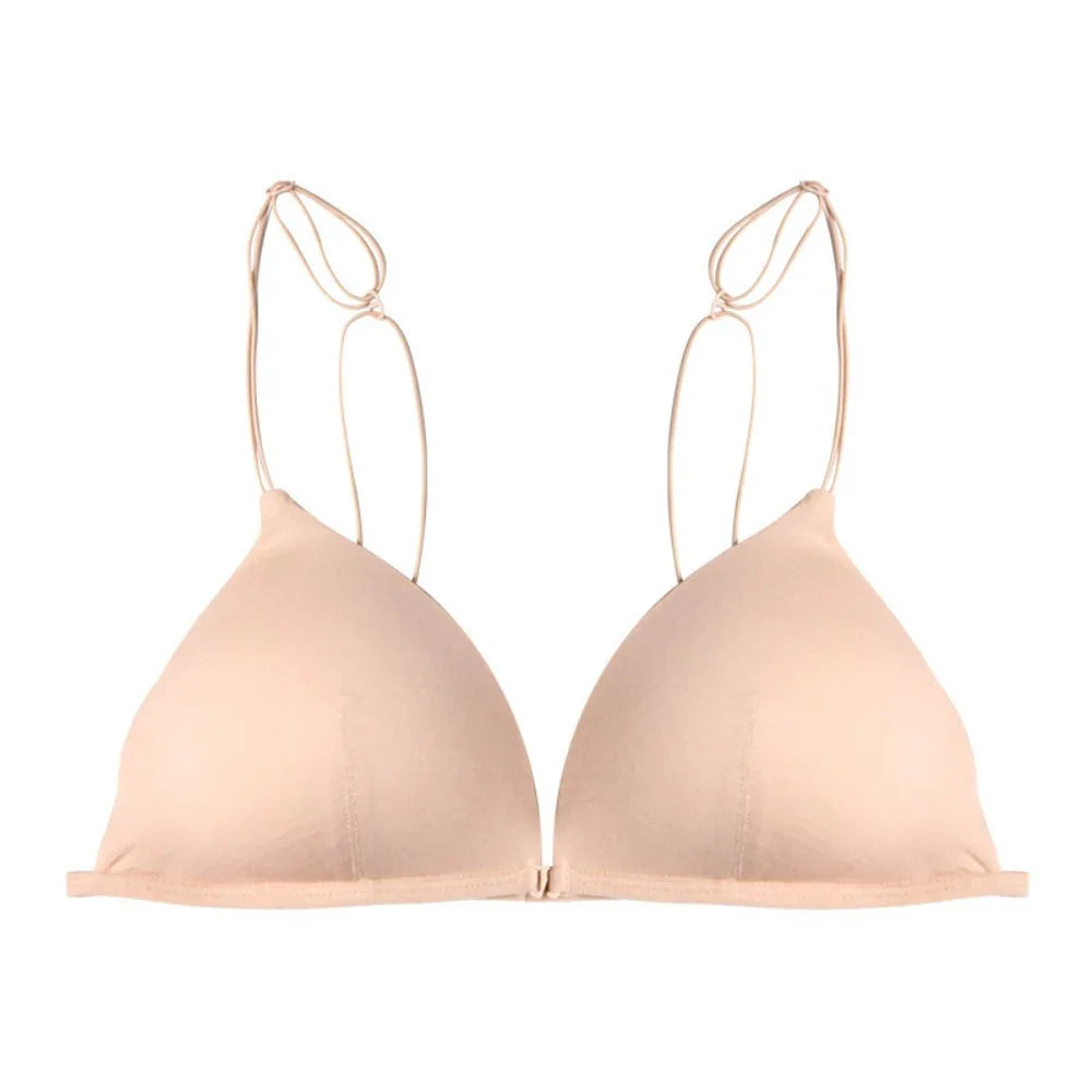 Breathable Triangle Bras for Women Beauty Back Push-up Wireless Bra Thin Strape Lingerie French Style Bra Girls