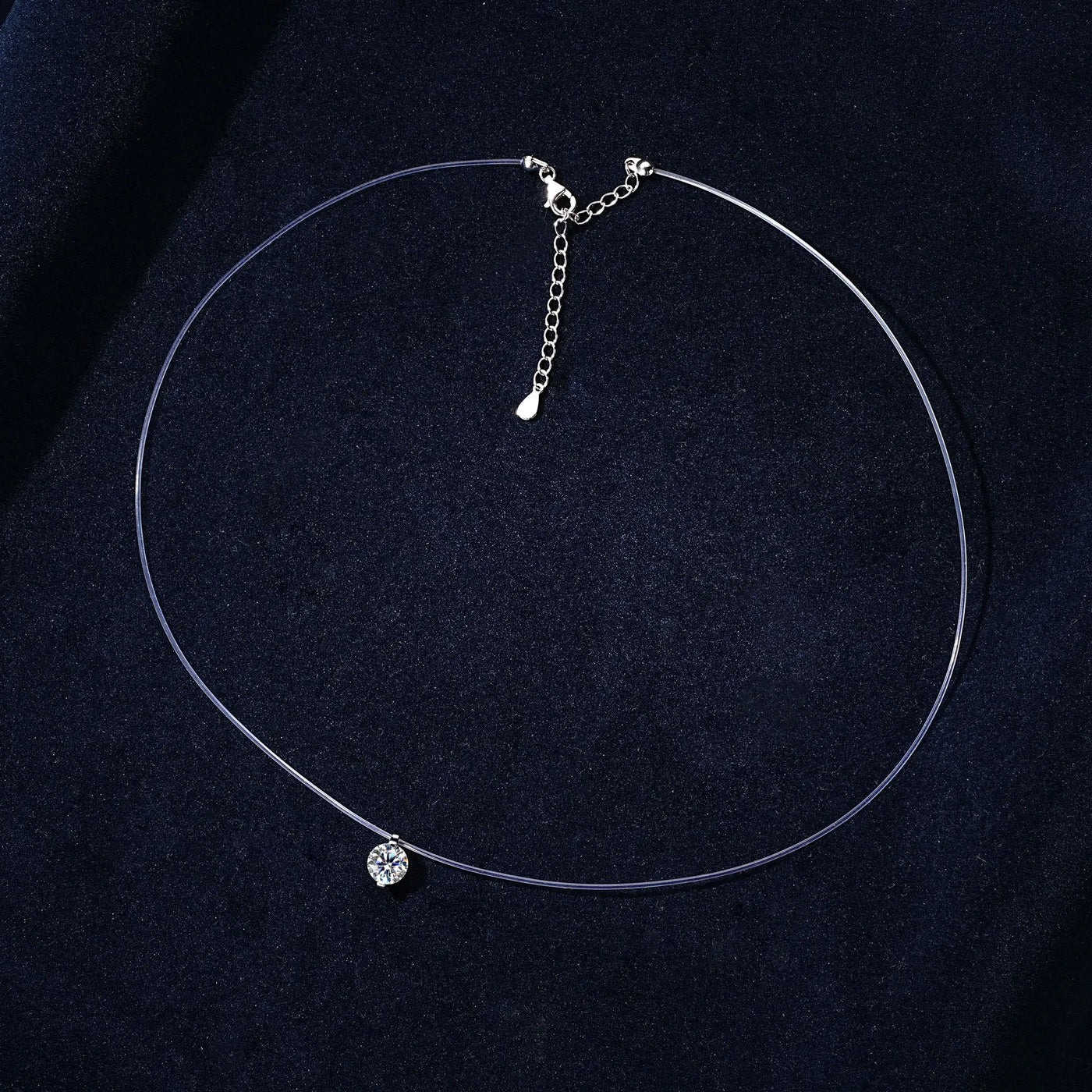 5mm 6.5mm 8mm Moissanite Pendant 925 Silver Solitaire Necklace for Women Invisible Fish Line Chain Jewelry Valentine's Gift 2025