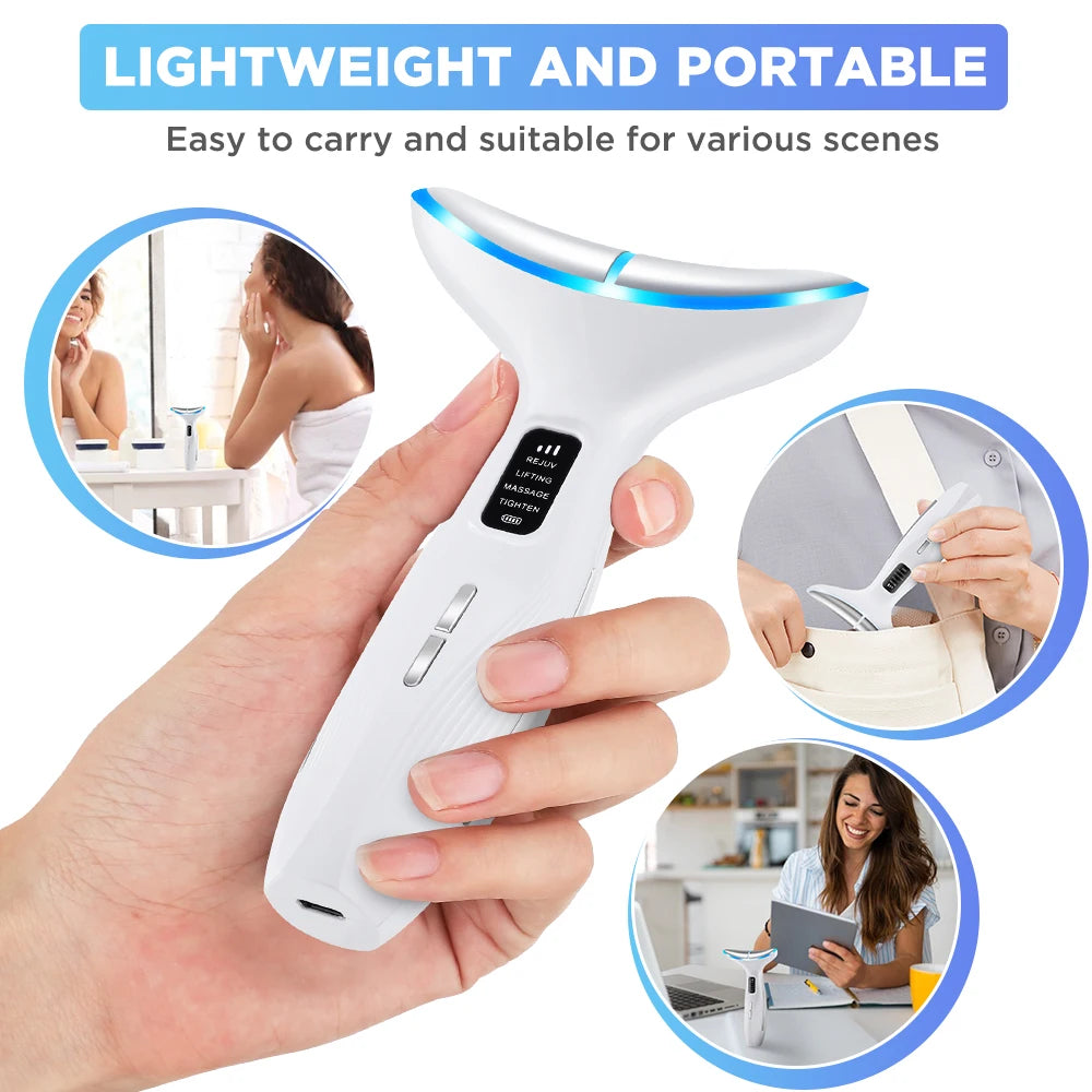 Neck Face Beauty Device Vibration Massage for Face and Neck Personal Ccare Skindion Home Use Beauty Device Face Lifting Machine