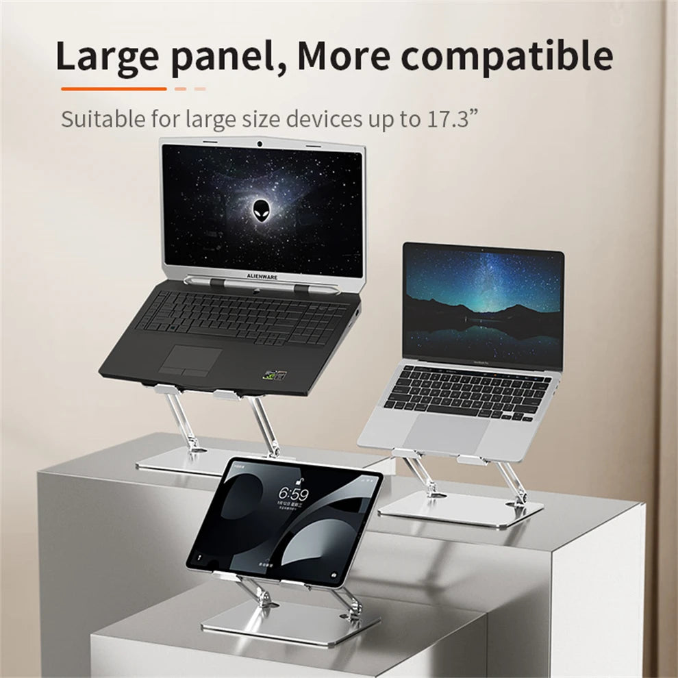 JOMAA Aluminum Alloy Adjustable Laptop Stand Ergonomic Notebook Riser Holder Computer Stand Compatible with Laptops Tablet
