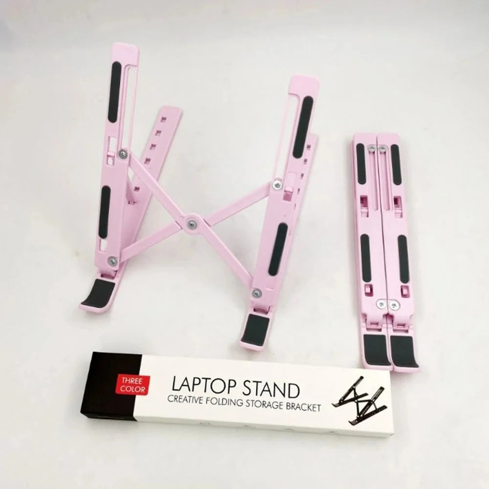 Adjustable Laptop Stand - Folding, Lifting, And Cooling Functions, Seven Non-Slip Lift Positions For Easy Desk Organization,