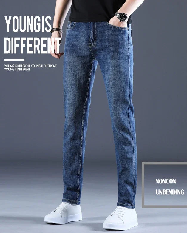 Men's Jeans Casual Skinny New Spring and Autumn Pants Straight Stretch Blue Big Size Fashion Good Quality Trousers for men