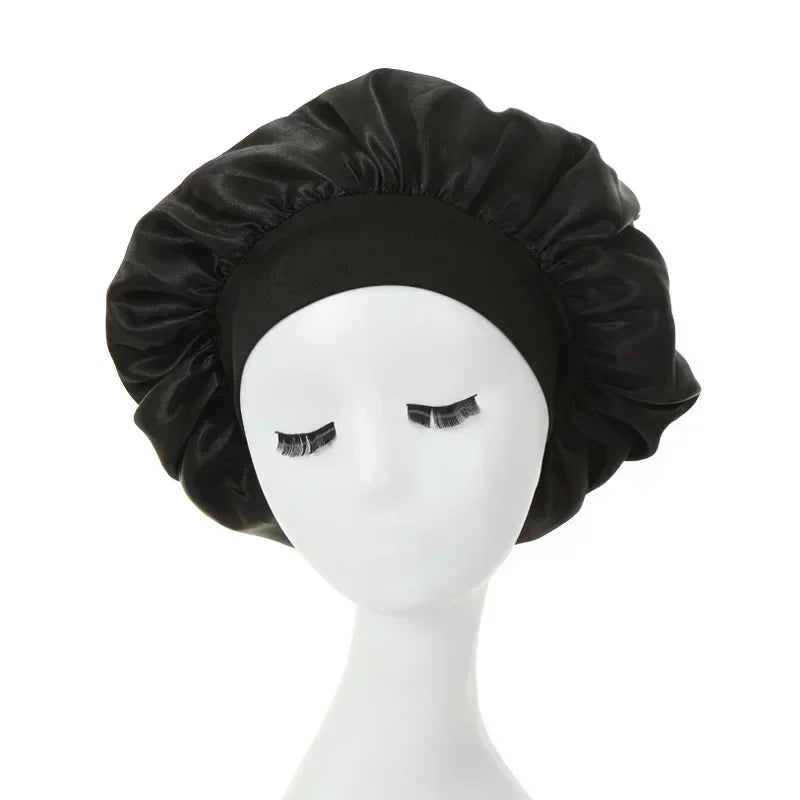 Women's Silk Bonnet for Sleeping Double-layer Adjustable Hood Capbath Cap Chemotherapy Cap Styling Cap Hair Wrapping Tool