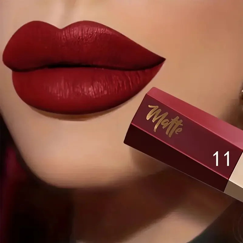 Luxury Matte Velvet Lip Gloss – Long-Lasting, Waterproof, Highly Pigmented Berry Tones, Perfect for Everyday Lip Makeup