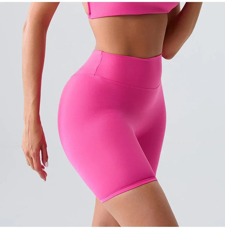 Women Sports Biker Shorts Women High Waist Yoga Shorts Cycling Shorts Push Up Fitness Leggings Tummy Control Yoga Slim Shorts