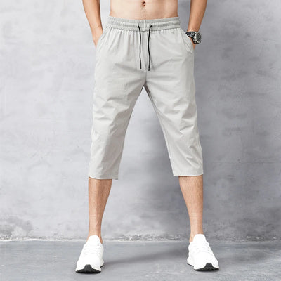 Summer Cropped Trousers for Men, Ice-Feel Breathable Stretch Trousers, Casual Versatile Shorts