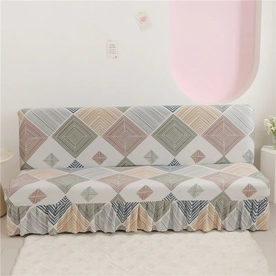 Print Armless Sofa Bed Cover With Skirts Without Armrest Elastic Folding Furniture home Decoration Bench Cover