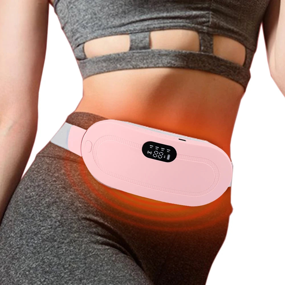 Electric Waist Massager Women Vibrator Menstrual Cramp Period Pain Relief Warmer Blood Circulation Abdominal Massage Belt