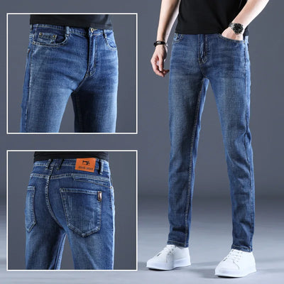 Men's Jeans Casual Skinny New Spring and Autumn Pants Straight Stretch Blue Big Size Fashion Good Quality Trousers for men