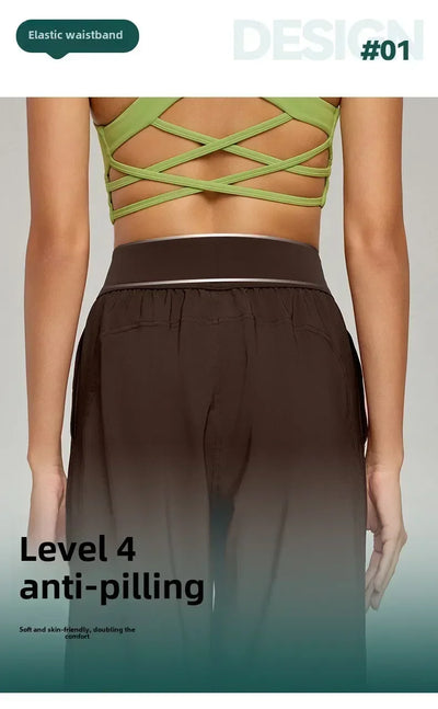 Women's High Waisted Hip Lifting Yoga Wide Leg Pants Athletic Casual Fitness Pants