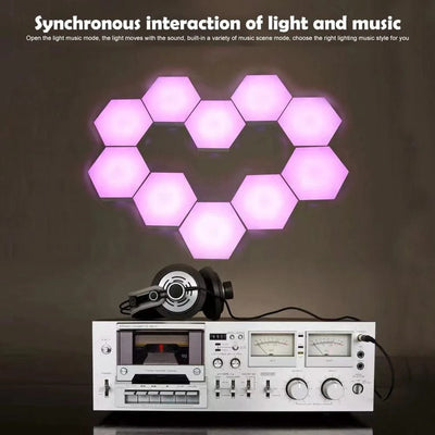 RGB Hexagonal Quantum Lamp LED Smart Wall Light Panels APP Remote Control Ambient Night Light DIY Shape Game Room Decor