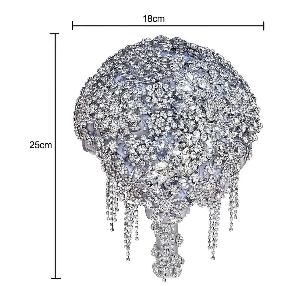Rhinestone Jewellery  Brooch Bouquet Silk Wedding Flowers |Bridal Wedding