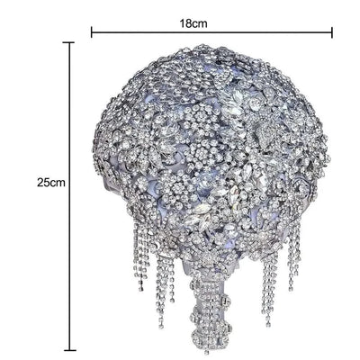 Rhinestone Jewellery  Brooch Bouquet Silk Wedding Flowers |Bridal Wedding