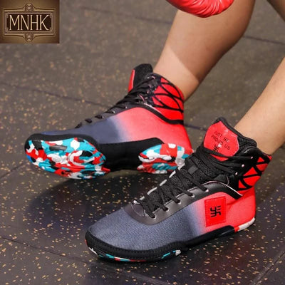 2025 New Wrestling Shoes for Men Non Slip Breathable Boxing Sneakers Wrestling Training Shoes Wear-Resisting Combat Sneakers