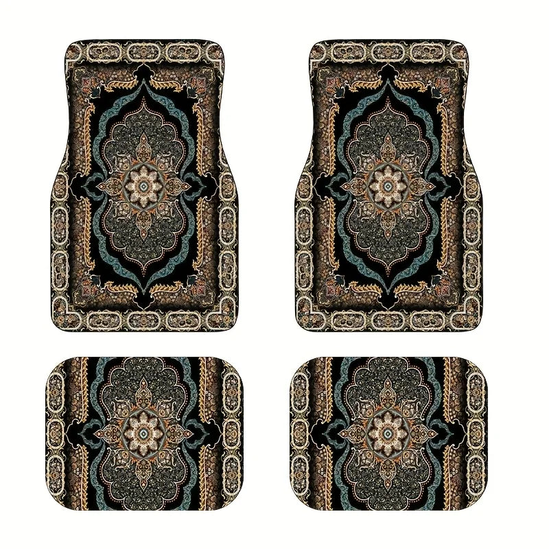 2/4pcs Car Anti Slip Mats,Car Carpets, Bohemian Style Printed Car Floor Mats, Suitable for The Front and Rear Seats of Most Cars