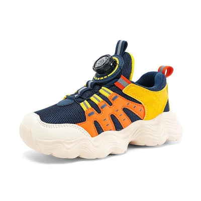 Children's Sports Shoes New Fashion Boys' Casual Sneakers Soft Soled Boys' and Girls' Rotating Buckle Anti Slip Running Shoes