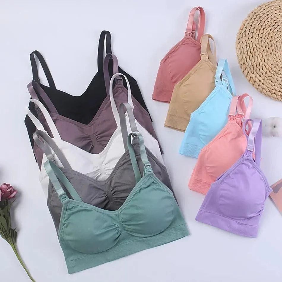 Maternity Bras Double Layer Seamless Bra Pregnancy Clothes Prevent Sagging Breastfeeding Women's Breathable lactancia Bra