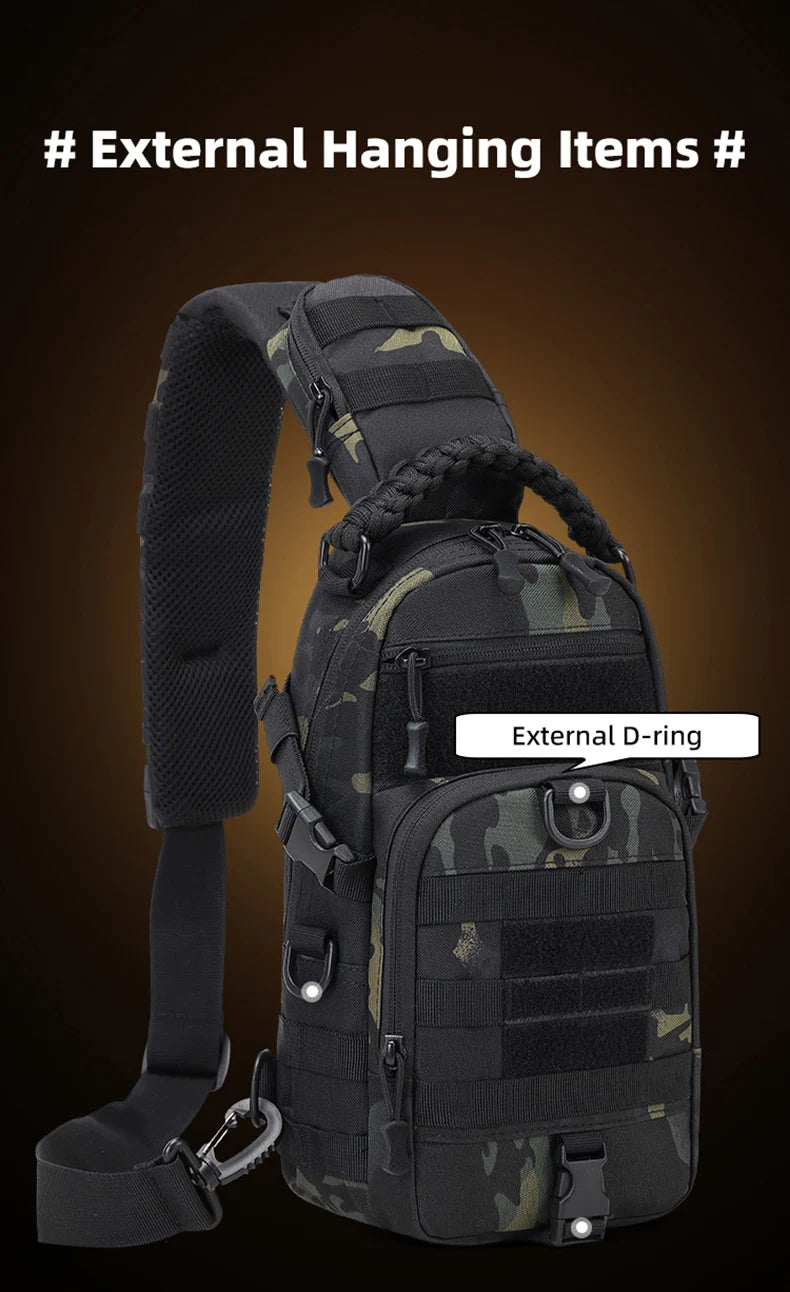 Men's Camping Chest Bag Tactical Sports Shoulder Outdoor Fanny Pack Hiking Climbing Cycling Fishing MOLLE System Sling Bags