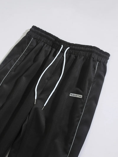 Men's New Woven Trousers High Street Trend Retro Casual Cuff Long Pants