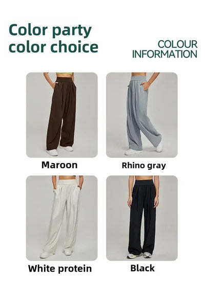 Women's High Waisted Hip Lifting Yoga Wide Leg Pants Athletic Casual Fitness Pants