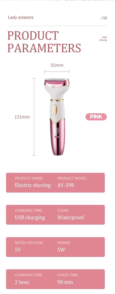 4 in 1 Women's electric epilators Hair trimmers for underarms, bikini, arms, legs, face and beard Portable and painless epilator