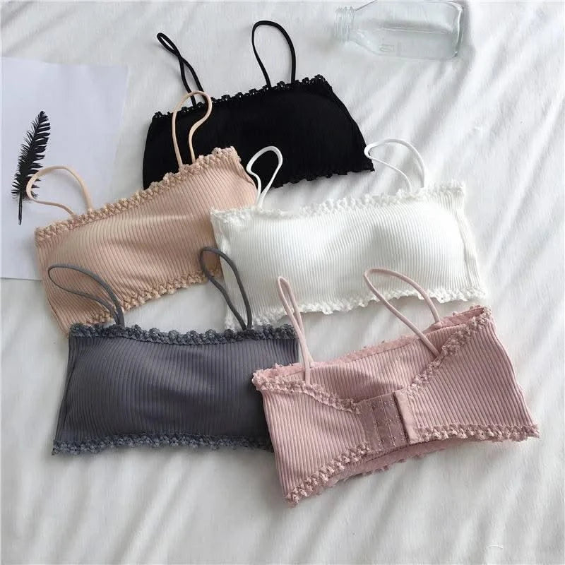 Women's Cotton Bra Female Tube Top Bra