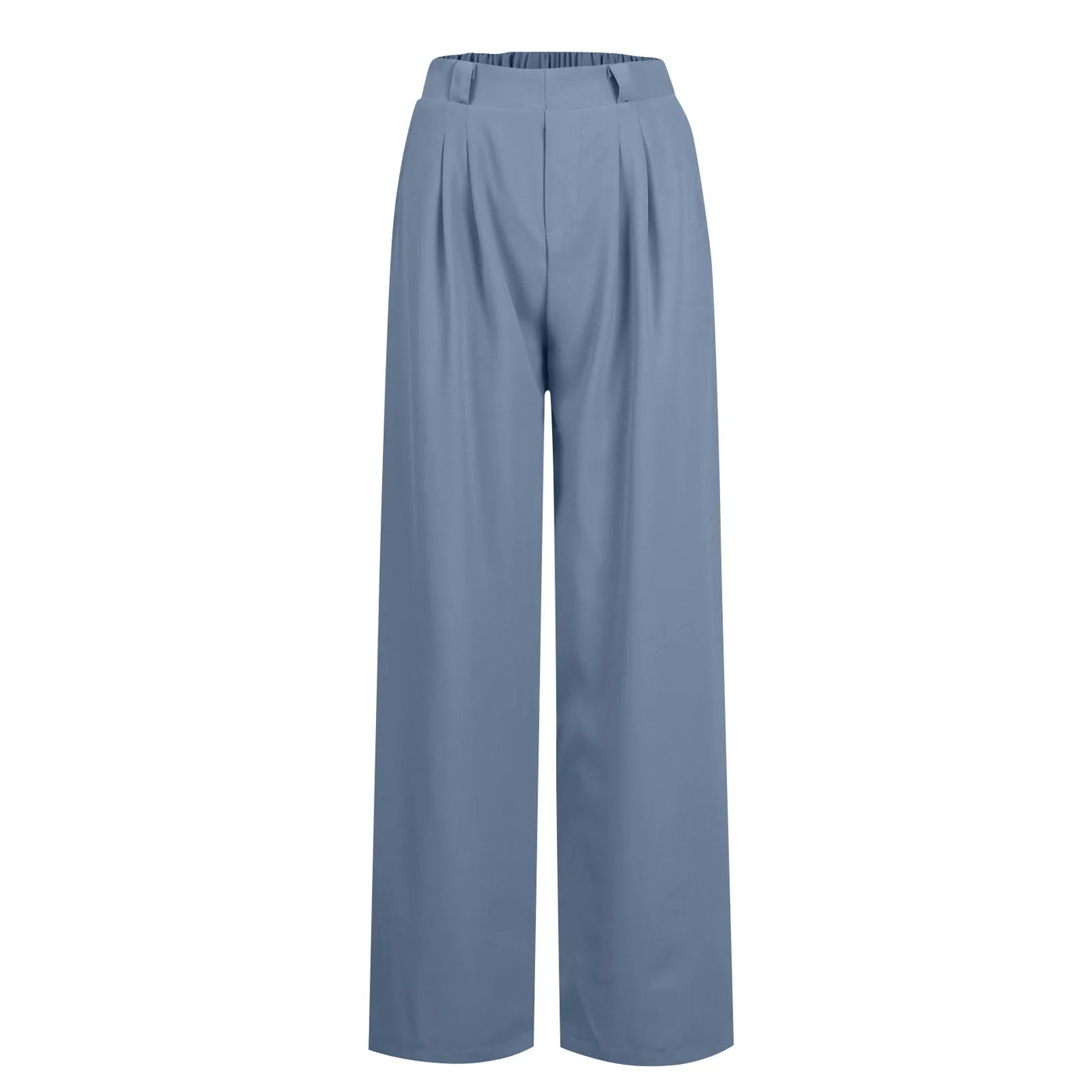 Wide Leg Pants Elastic High Waist Casual And Versatile Suit Pants For Female Simple Fashion Nine Length Trousers With Pockets