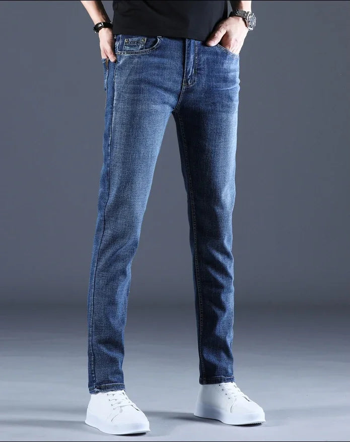 Men's Jeans Casual Skinny New Spring and Autumn Pants Straight Stretch Blue Big Size Fashion Good Quality Trousers for men