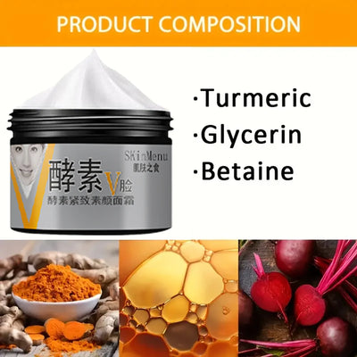 Enzymatic firming skin care face cream contains curcumin and betaine