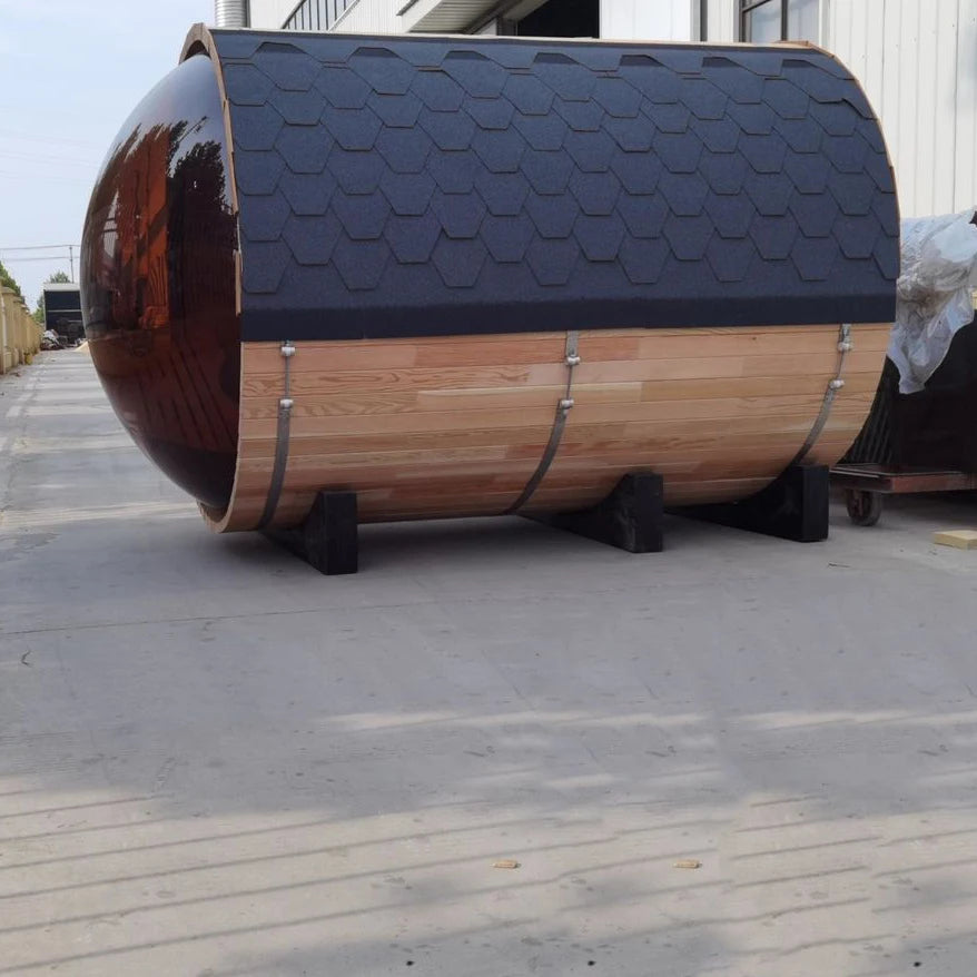 Panoramic Glass Luxury Barrel Sauna Outdoor 4-6 People Use Customize Sauna Room for Spa