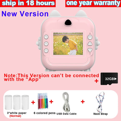 Digital Children Camera For Photography Instant Print Photo Kids Camera Mini Thermal Printer Video Educational Toys Gift