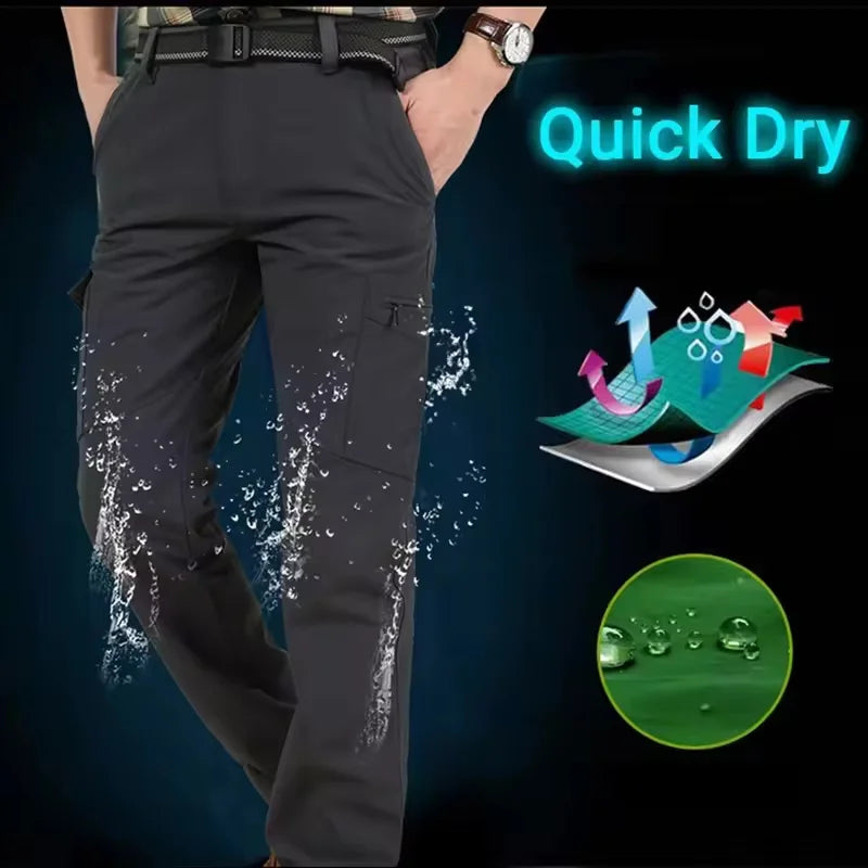 Military Tactical Pants Cargo Men Waterproof Trousers Casual Pants Wear-resistant Multi-pocket Outdoor Hiking Work Trousers Male