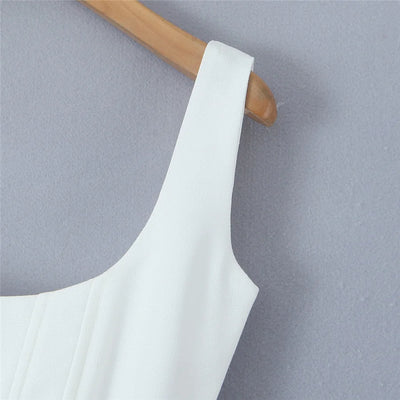 Summer clothes women 2024 short dresses women evening party dresses white bodycon mini dress birthday dresses luxury fish bone