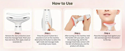 Suitable for facial and neck massager，3Massage Mode，Face Neck Care Tool Beauty Device