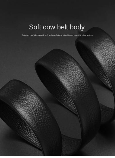 High Quality Alloy Buckle Genuine Real Leather Vintage H Automatic Buckle Belt for Men | Male