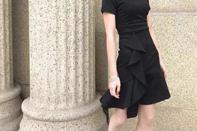 Midi Ruffle Women's Dress Soft Black Female Dresses Harajuku Elegant and Beautiful on Sale Clearance New in Clothing Hot Retro X
