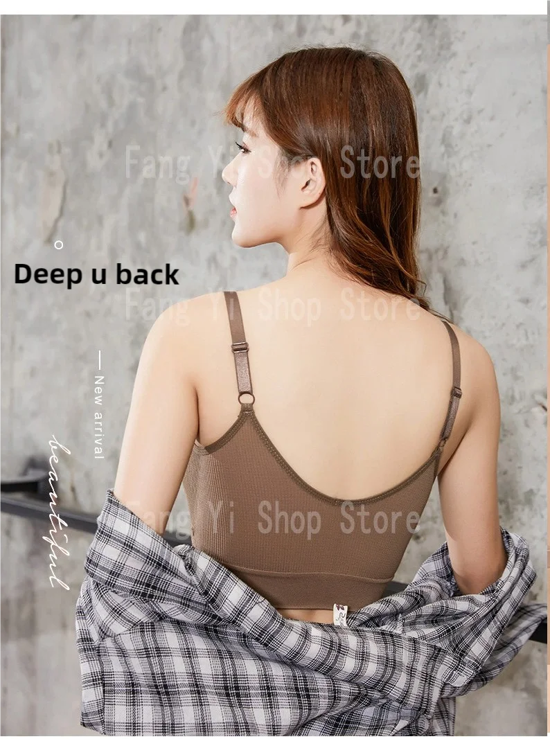 Women's seamless bra Full Cup Breathable bra Breathable comfort Sleep bra Running Fitness Sports bra Suspenders