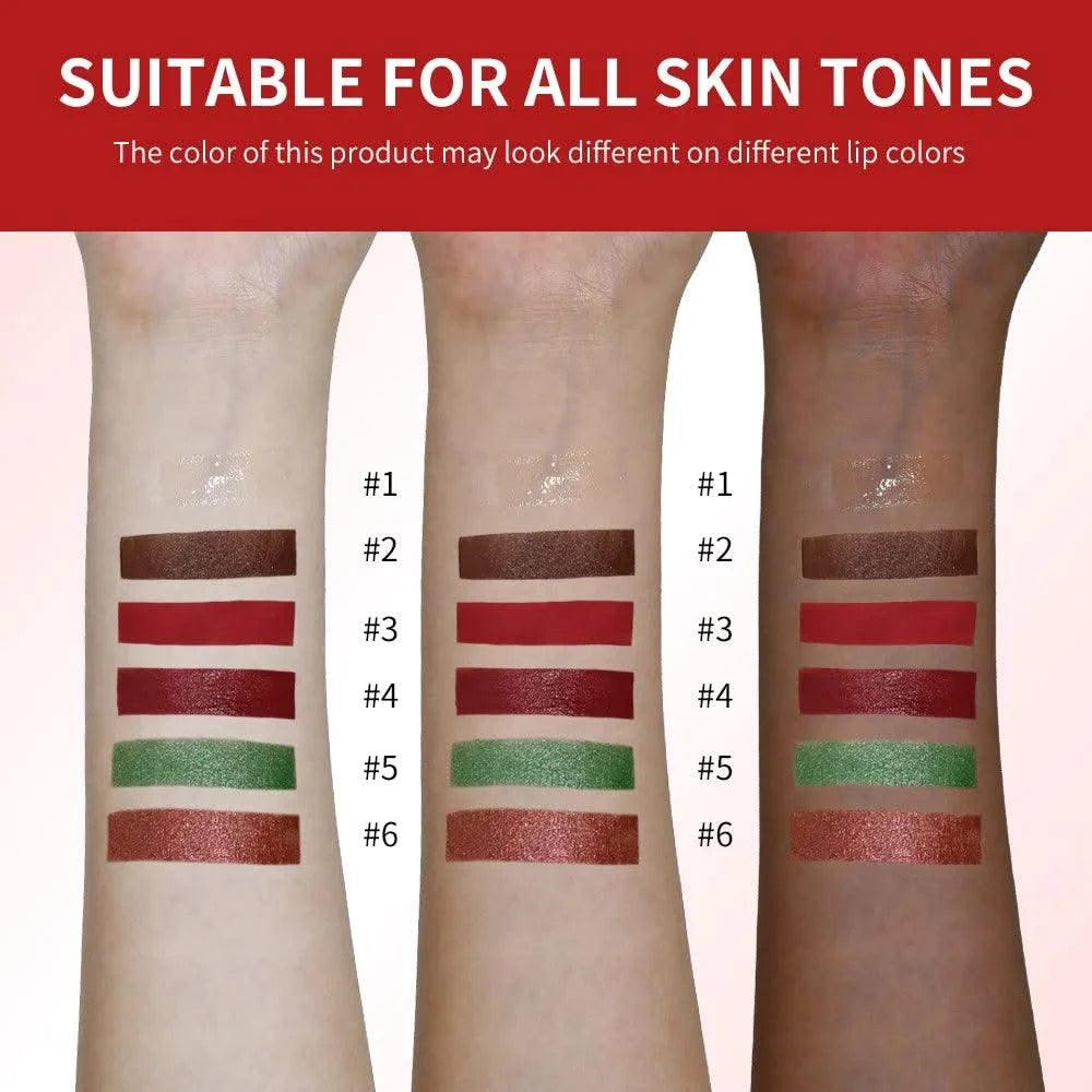 Christmas Colorful  Long-Lasting Water Resistant Lipsticks Lip Gloss Set Woman Makeups