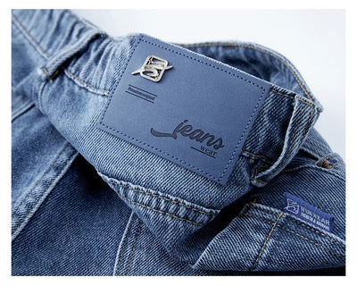 Men's Straight-Leg Jeans, Minimalist for All Seasons, Loose with Drape, Narrow-Wide Leg, Retro Casual Long Pants, Sizes 28-38