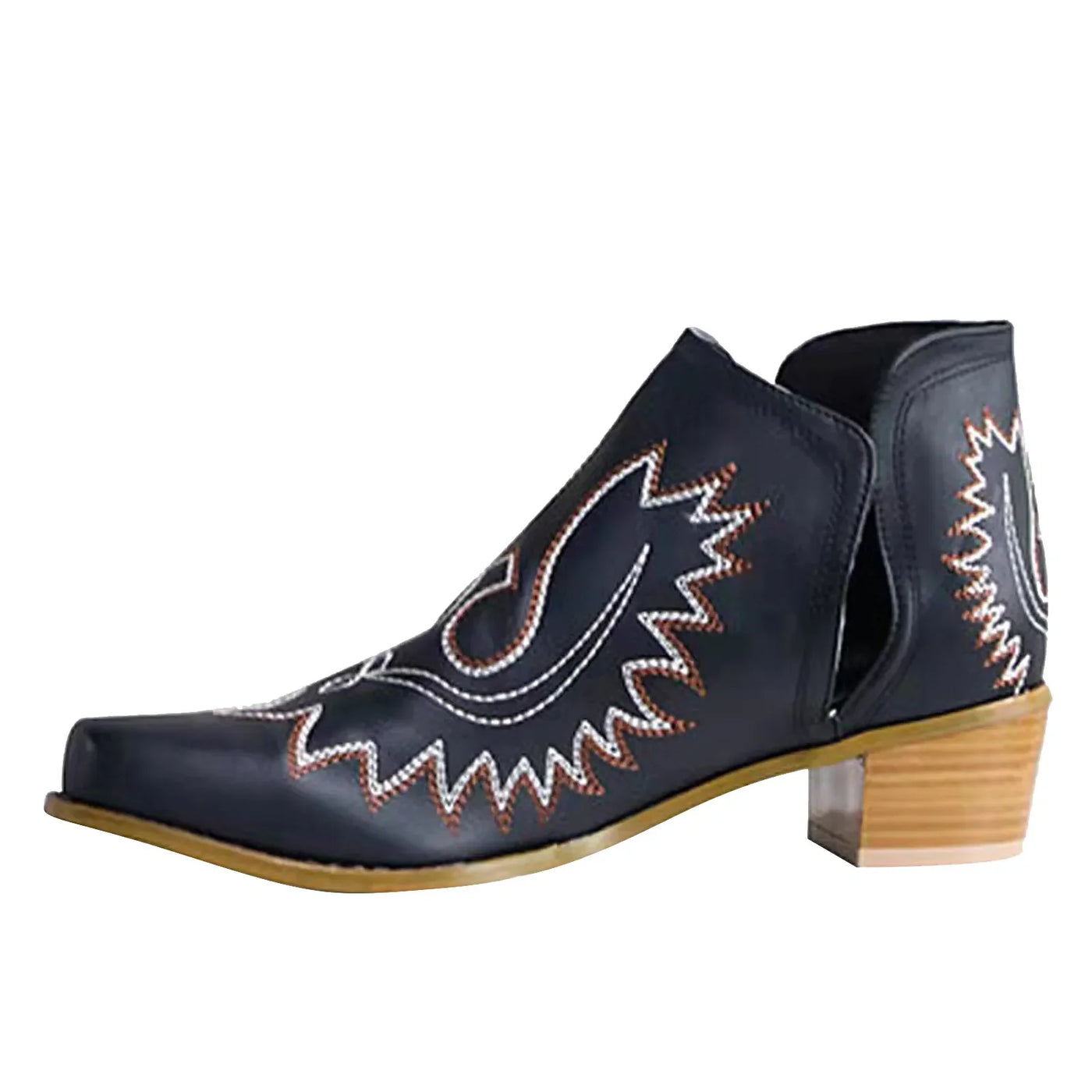 Women Boots Flower Embroidered Cowboy Boots Platform Winter Warm Ankle Casual Shoes Botas Mujer Comfortable Shoes