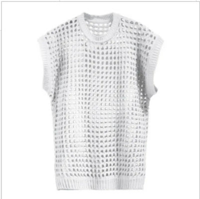 Elastic Oversized Vest for Men Casual Knitwear  POLO Muscular Versatility Mens Sweater Jacket