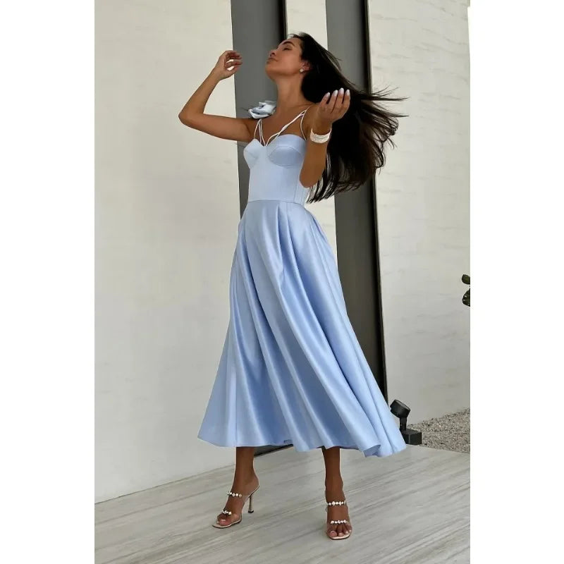 Luxurious Women Party Evening Dress Elegant 3D Floral Off Shoulder Corset Cocktail Gala Dress Graduation Wedding Foraml Prom