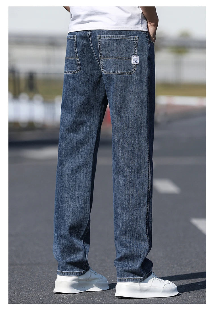 Men's Jeans American High Street Micro-flared Jeans Summer Slim Fashion Brand Pants Retro Washed Straight Pants 2025