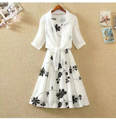 Women 2 piece sets outfits summer 2025 korean trend two piece set dress set Fashion elegant floral DressesNew in matching sets